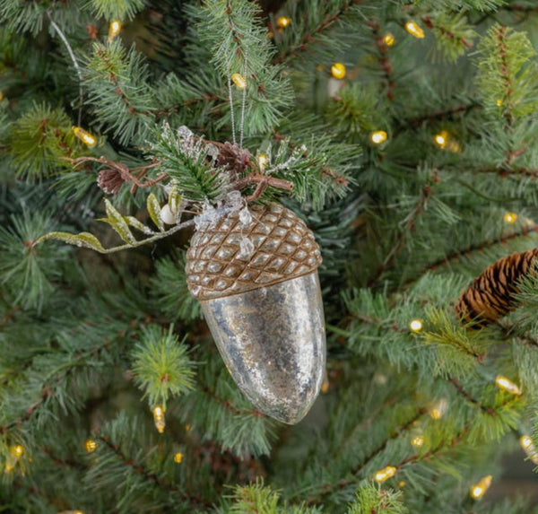 4.5” Silver Dipped Pinecone Ornament