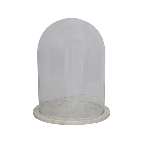 Glass Cloche with Marbled Base