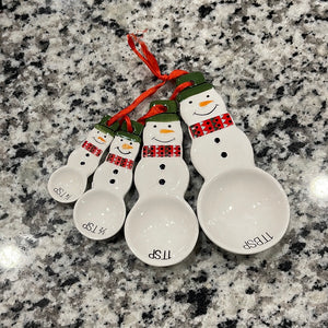 Ceramic Snowmen Measuring Spoon Set