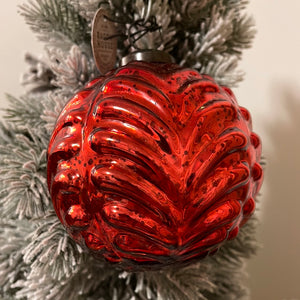 4” Red Filigree Kugel Ornament