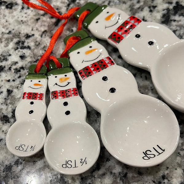 Ceramic Snowmen Measuring Spoon Set