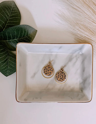 Cheetah Earrings with Gold Hoop