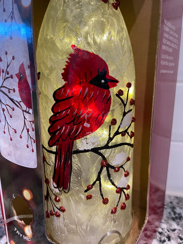 Light Up Cardinal Bottle