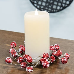 Red Jingle Bells with Snow Candle Ring