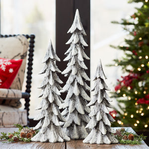 Black Snow Covered Trees
