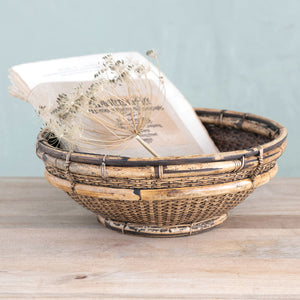 Decorative Vintage Hand-Woven Basket