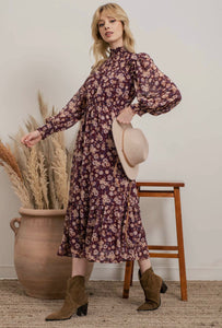 Mock Neck Midi Dress