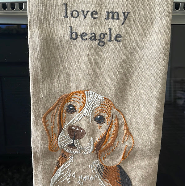 I Love My Beagle Kitchen Towel