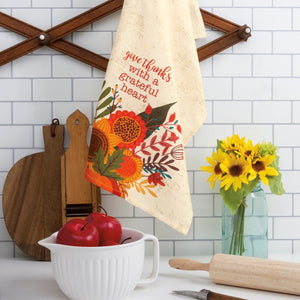 Give Thanks, Grateful Heart Kitchen Towel