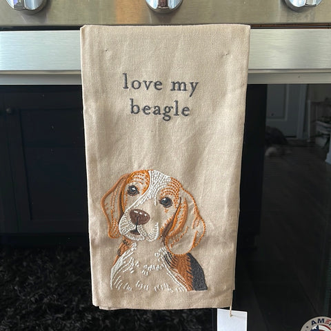 I Love My Beagle Kitchen Towel