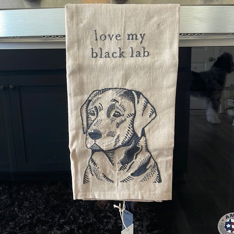 I Love My Black Lab Kitchen Towel