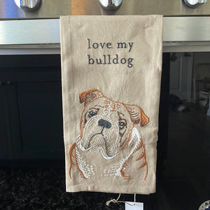 Love My Bulldog Kitchen Towel