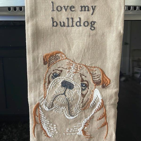 Love My Bulldog Kitchen Towel