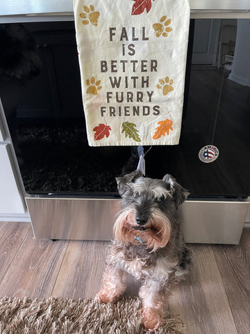 Fall is Better With Furry Friends Tea Towel