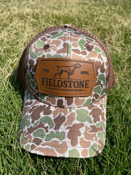 Camo/Brown GSP Leather Patch Hat