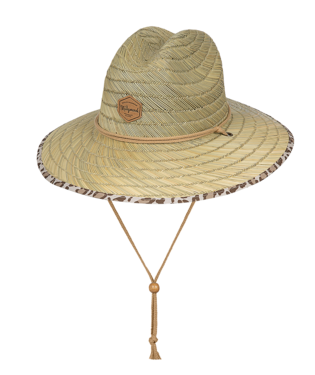 Leopard Trim Straw Hat