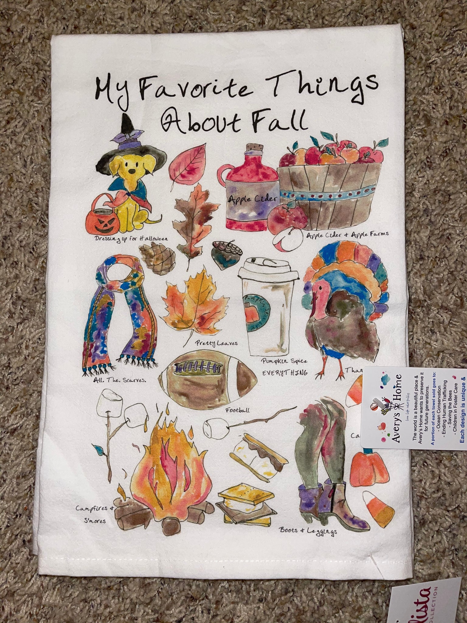 Favorite Things About Fall Tea Towel