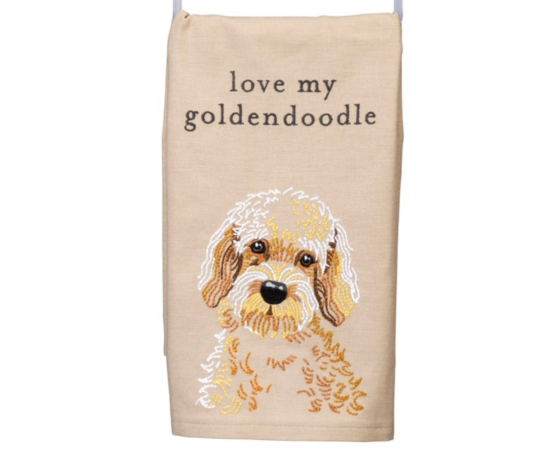 I Love My Goldendoodle Kitchen Towel