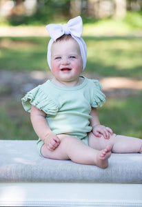 Ruffle Sleeve Onesie - Seagrass