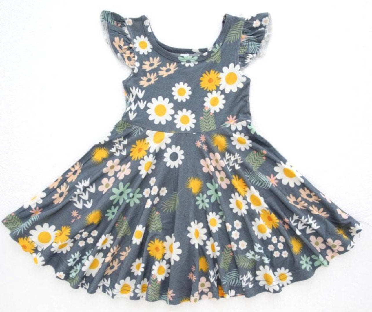 Blue Daisy Twirl Dress - Little Lady
