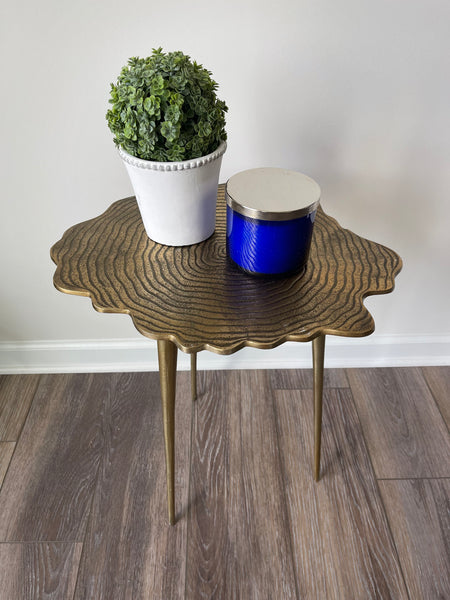 Gold Metal End Table
