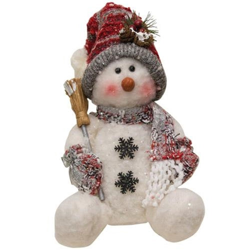 Plush Sitting Snowman