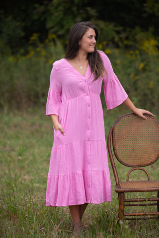 Pink Frosting Midi Dress