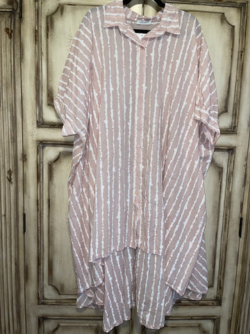 Pink Stripe High/Low Dress