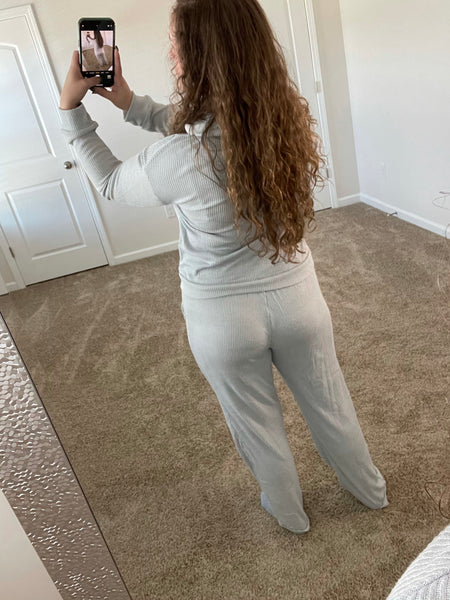 Ribbed Blue Lounge Pants