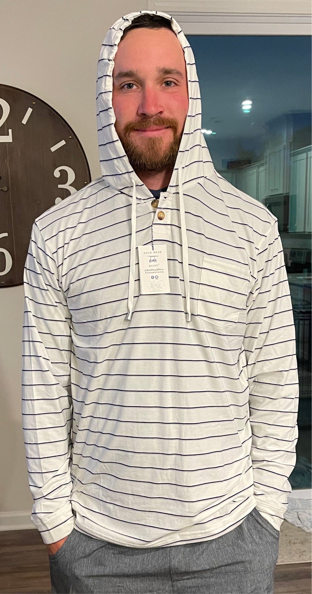 Striped Pullover with Buttons