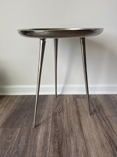 Hammered Metal End Table