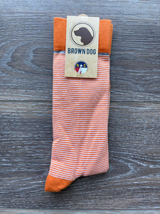 Orange & White Striped Socks