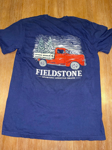 Red Truck with Christmas Trees Tee