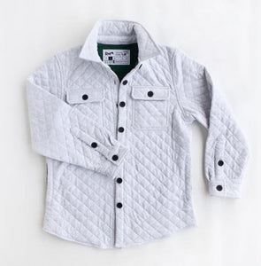 Rock Monkey Quilted Shacket - White